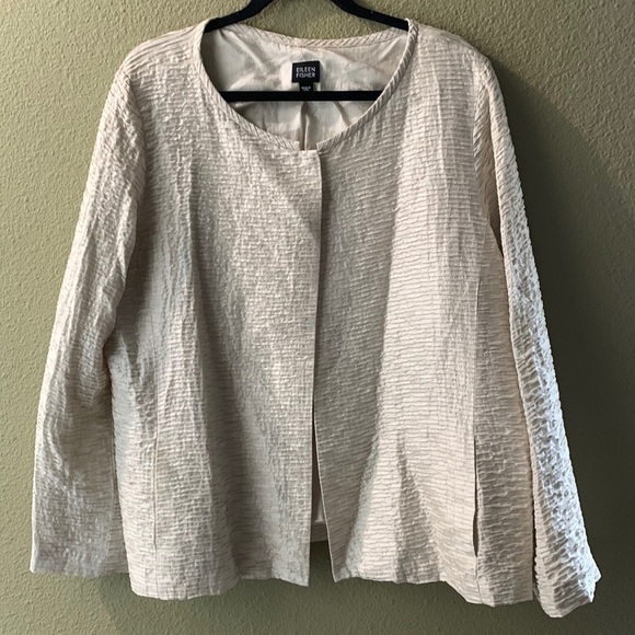 Eileen fisher slik  textuer blazers size medium office - Picture 2 of 8